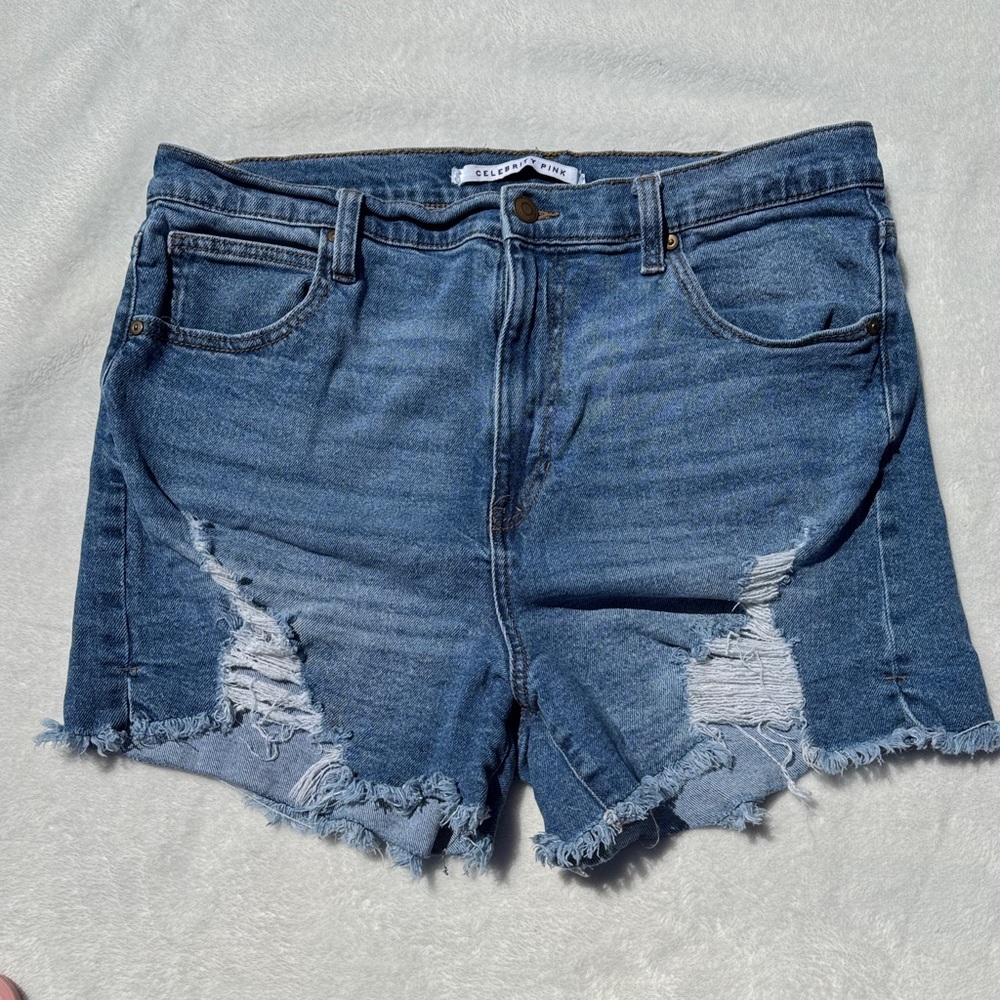Celebrity Pink Distressed Blue Jean Shorts